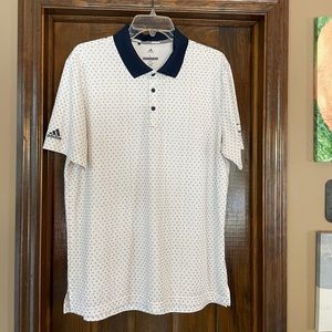 Adidas White and Navy Polo Shirt